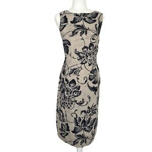 Liz Claiborne Black & Beige 100% Linen Dress / 12